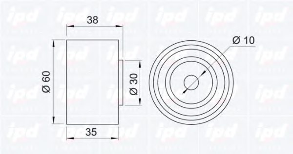 IPD 14-0252 Deflection/Guide Pulley, timing belt